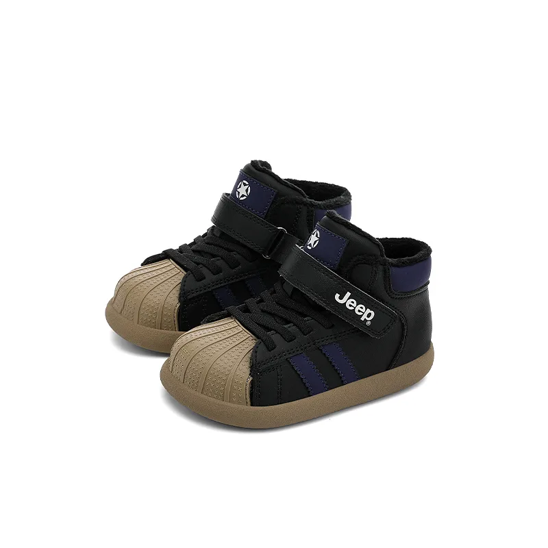 Утепленные противоскользящие износостойкие ботинки для детей Jeep, Obsidian Black/Royal Blue[Thin Cotton] — фото 4