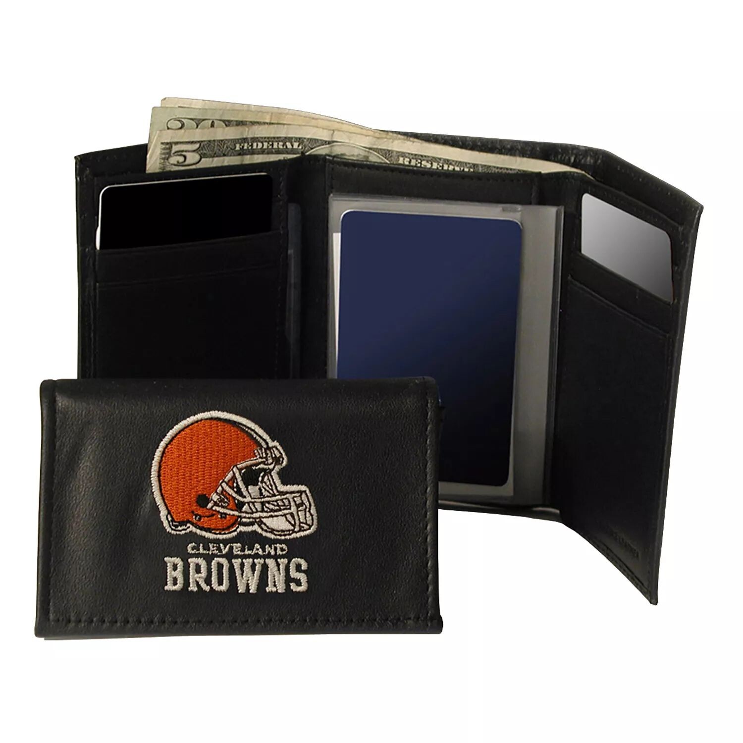 

Кожаный кошелек тройного сложения Cleveland Browns