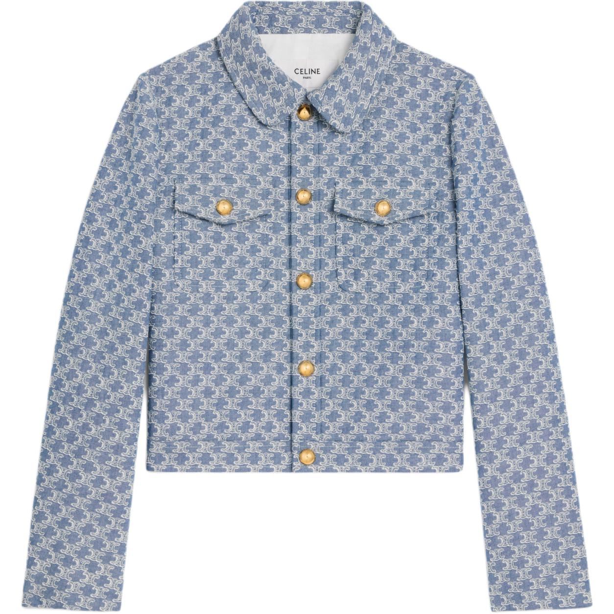 

CELINE Триумф укороченная куртка на пуговицах, Blue