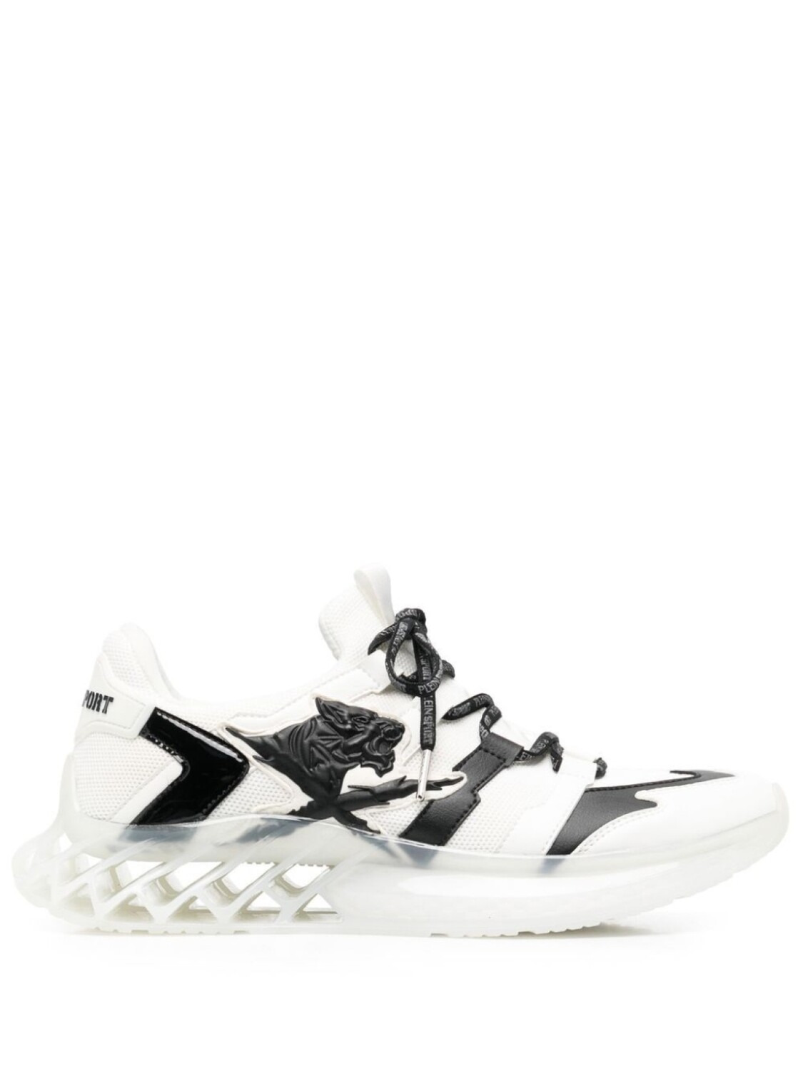 

Кроссовки Plein Sport Runner Tiger Lace-up, белый/черный