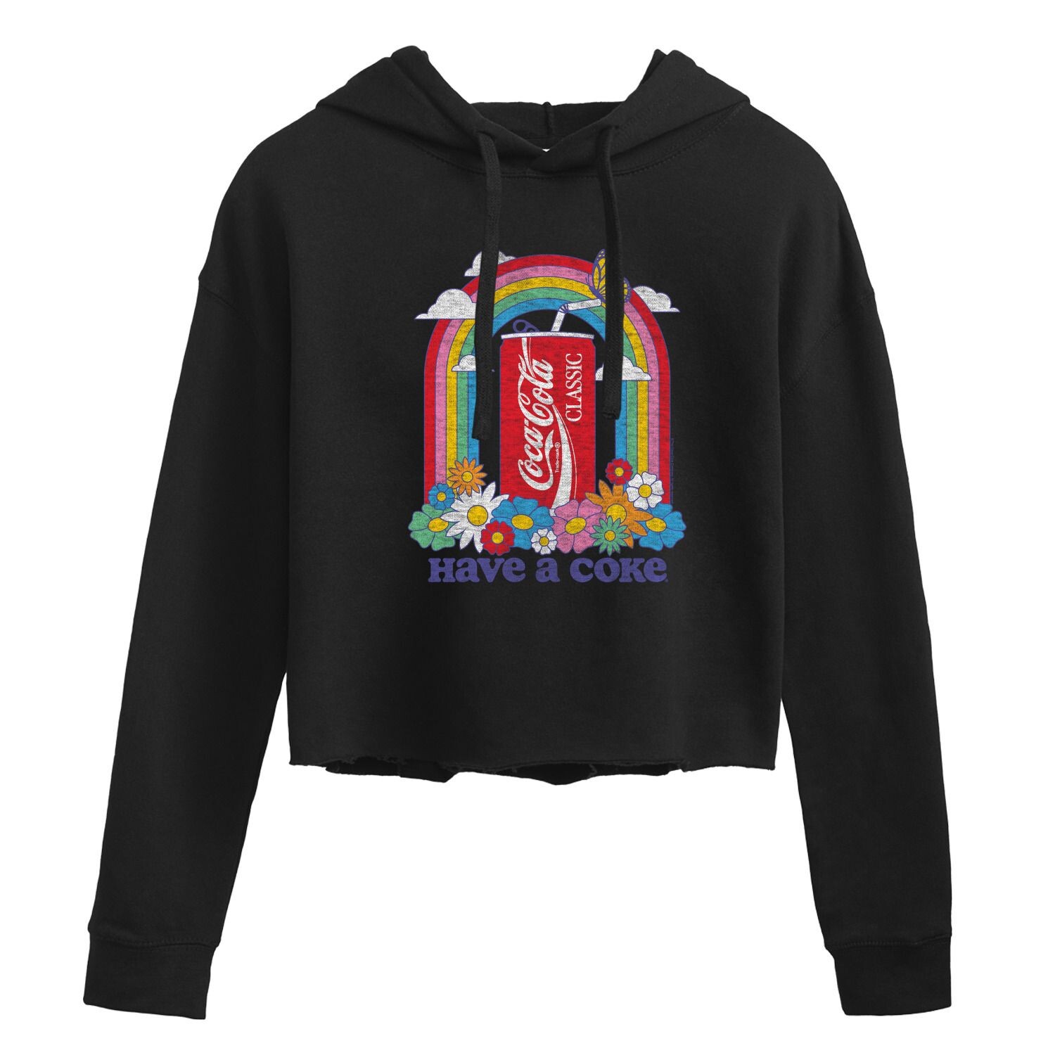 

Укороченная худи с рисунком Coca-Cola для юниоров Licensed Character, черный
