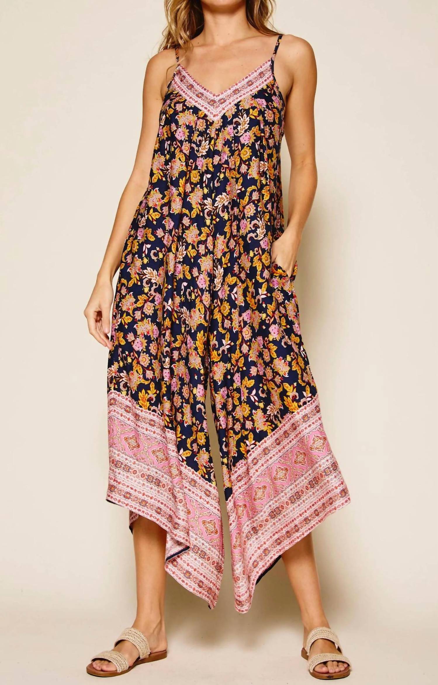 

Свободный и легкий комбинезон в темно-синем Ces Femme