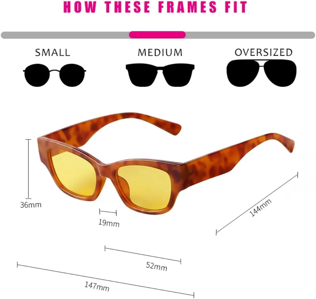 

Солнцезащитные очки с защитой UV400 | Желтые «кошачий глаз» 90-х годов | для женщин и мужчин, для занятий спортом на открытом воздухе и вождения DSVIGF, 03