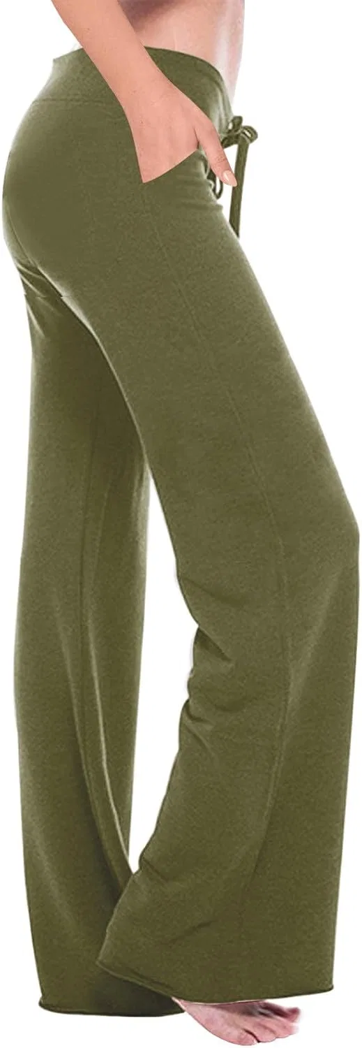 Леггинсы для йоги Women's Wide Leg Yoga Pants, Army Green — фото 2
