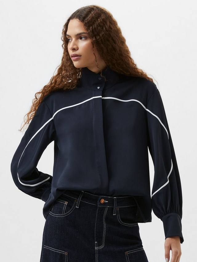 

Контрастная рубашка Arezzo French Connection, Navy/Summer White