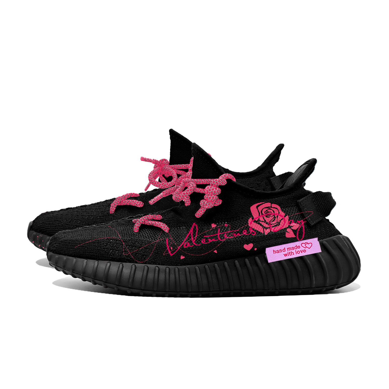 Adidas Originals Изи Буст 350 В2 Роуз Бокс с амортизацией, износостойкие низкие кеды унисекс черные, цвет Black — фото 4