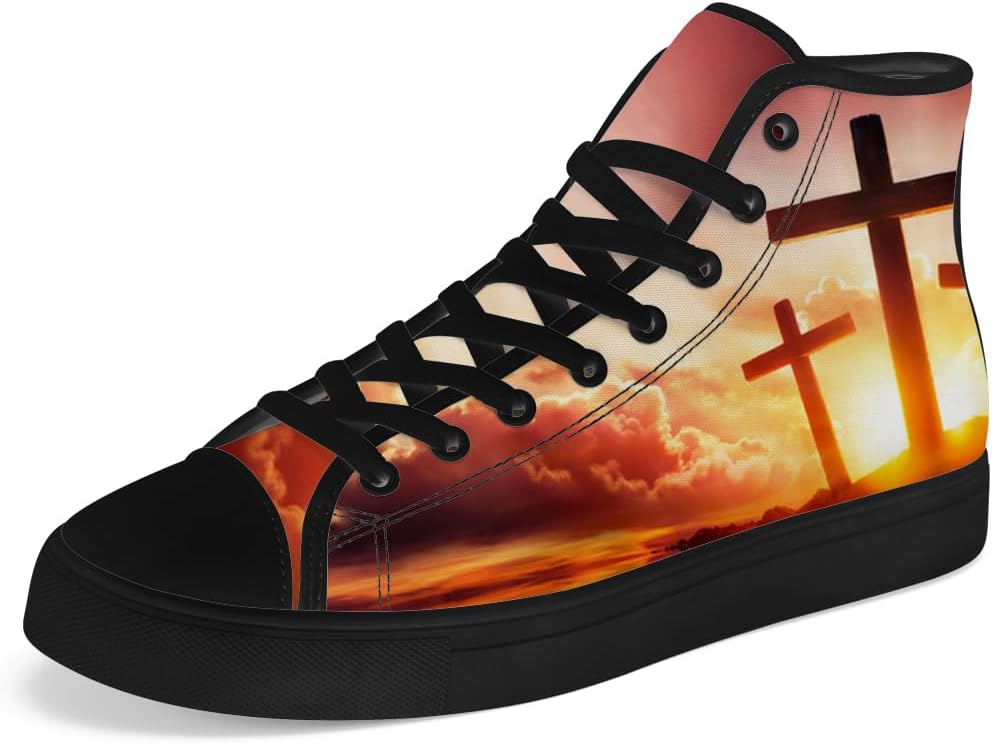 

Кеды на высокой подошве chebing для мужчин и женщин, Faith Over Fear, с верхом из ткани, шнуровкой, повседневные, подарок для мужчин и женщин, оранжевый