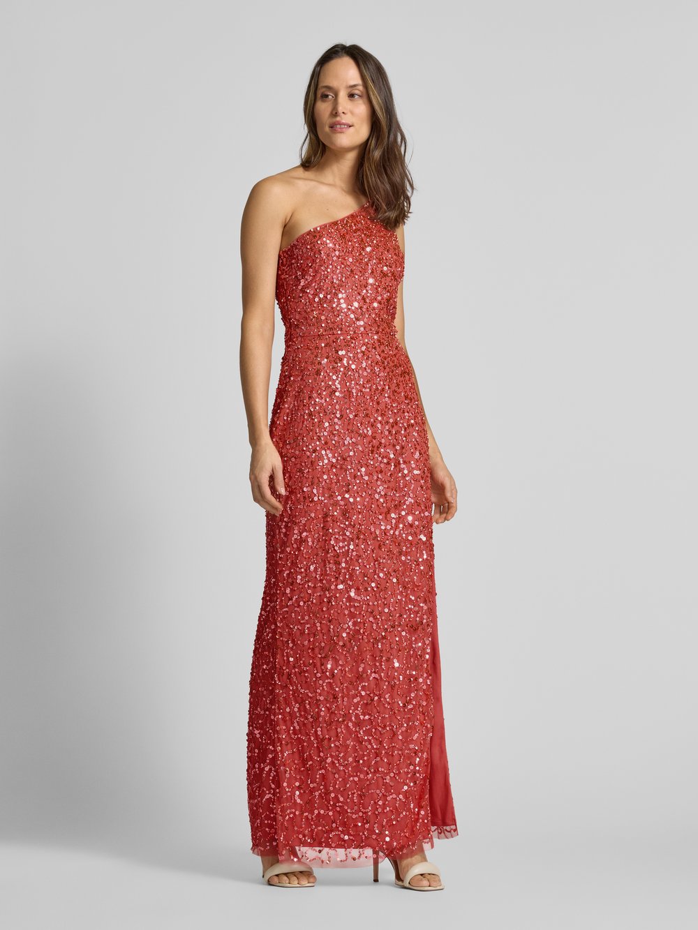 

Вечернее платье с отделкой пайетками LACE & BEADS, коралл