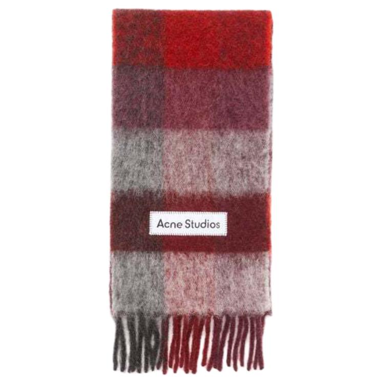 

Acne Studios Экологичный шерстяной шарф из альпаки и мохера унисекс красный, Red