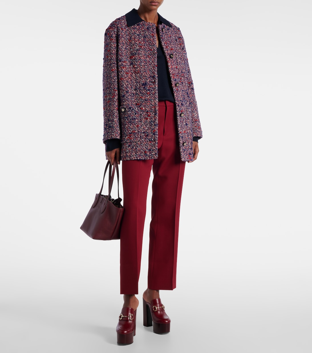 Шерстяной свитер Gucci, Navy/Mix — фото 2
