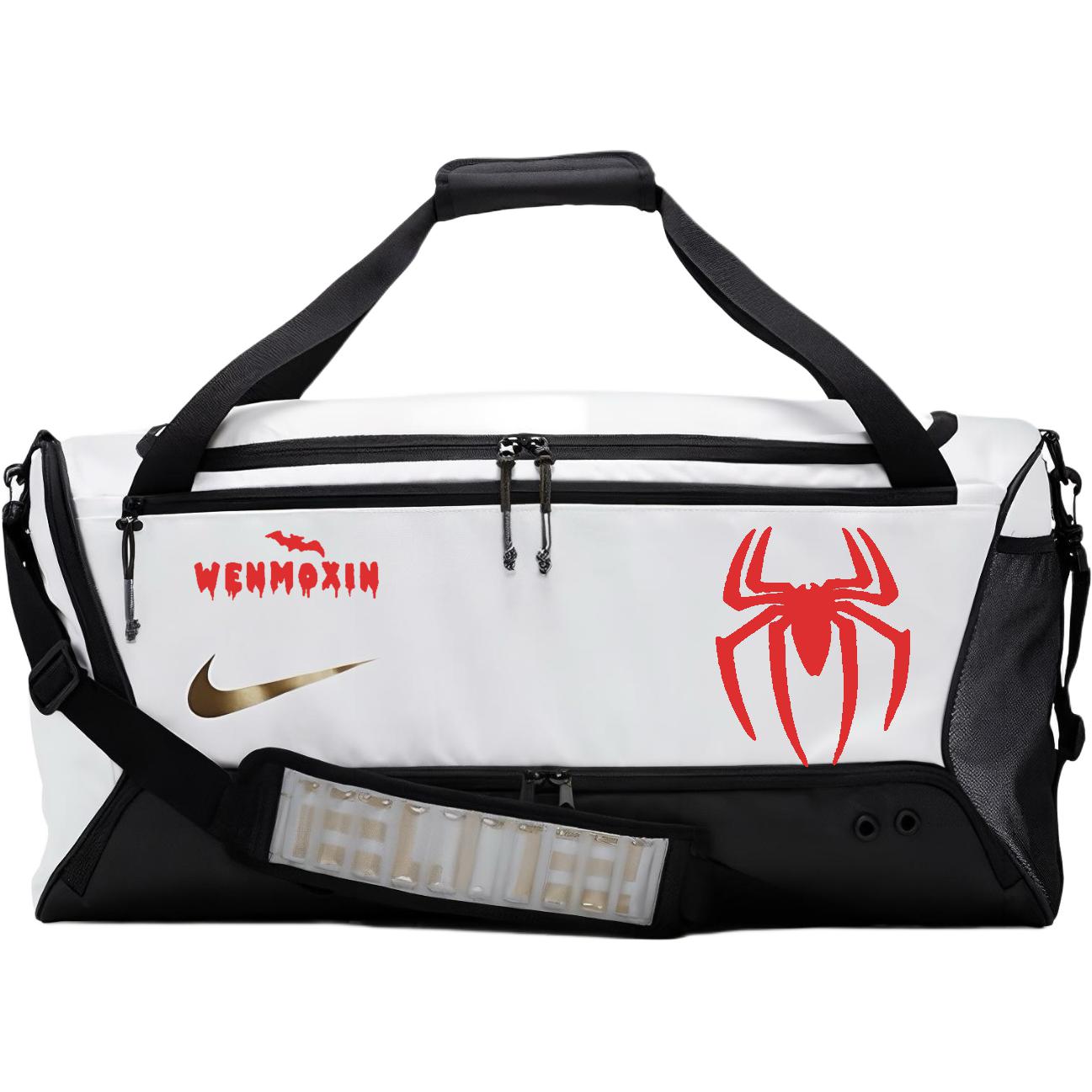 

Nike Тканевая дорожная сумка унисекс переливающаяся черно-белая, Red Spider