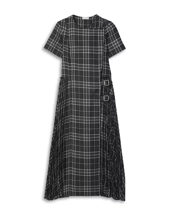 Платье-Килт Burberry, женское, клетчатый принт, серый — фото 3