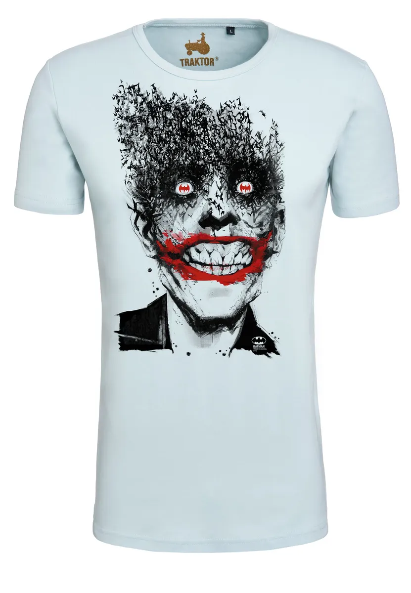 

Футболка Logoshirt "Batman - Joker Bats" с модным принтом суперзлодеев, голубой