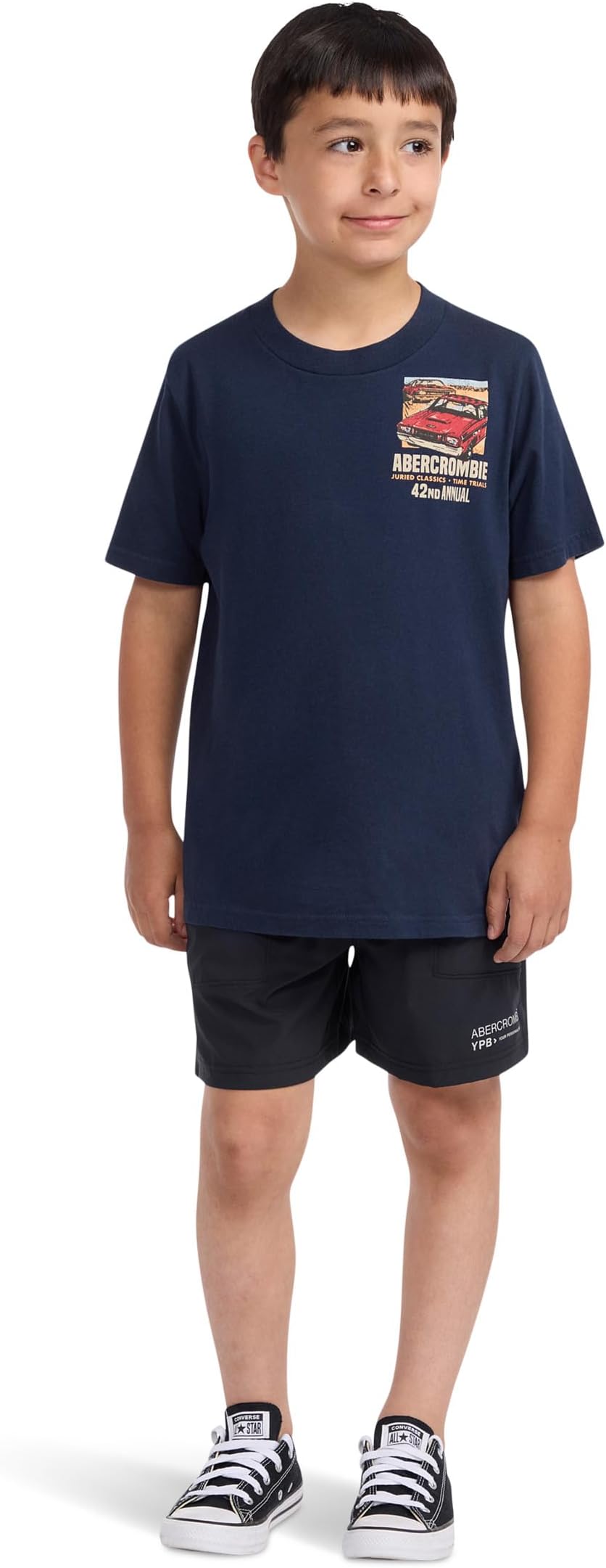 Футболка abercrombie kids Anf Car Show Tee, цвет Navy Blazer — фото 3