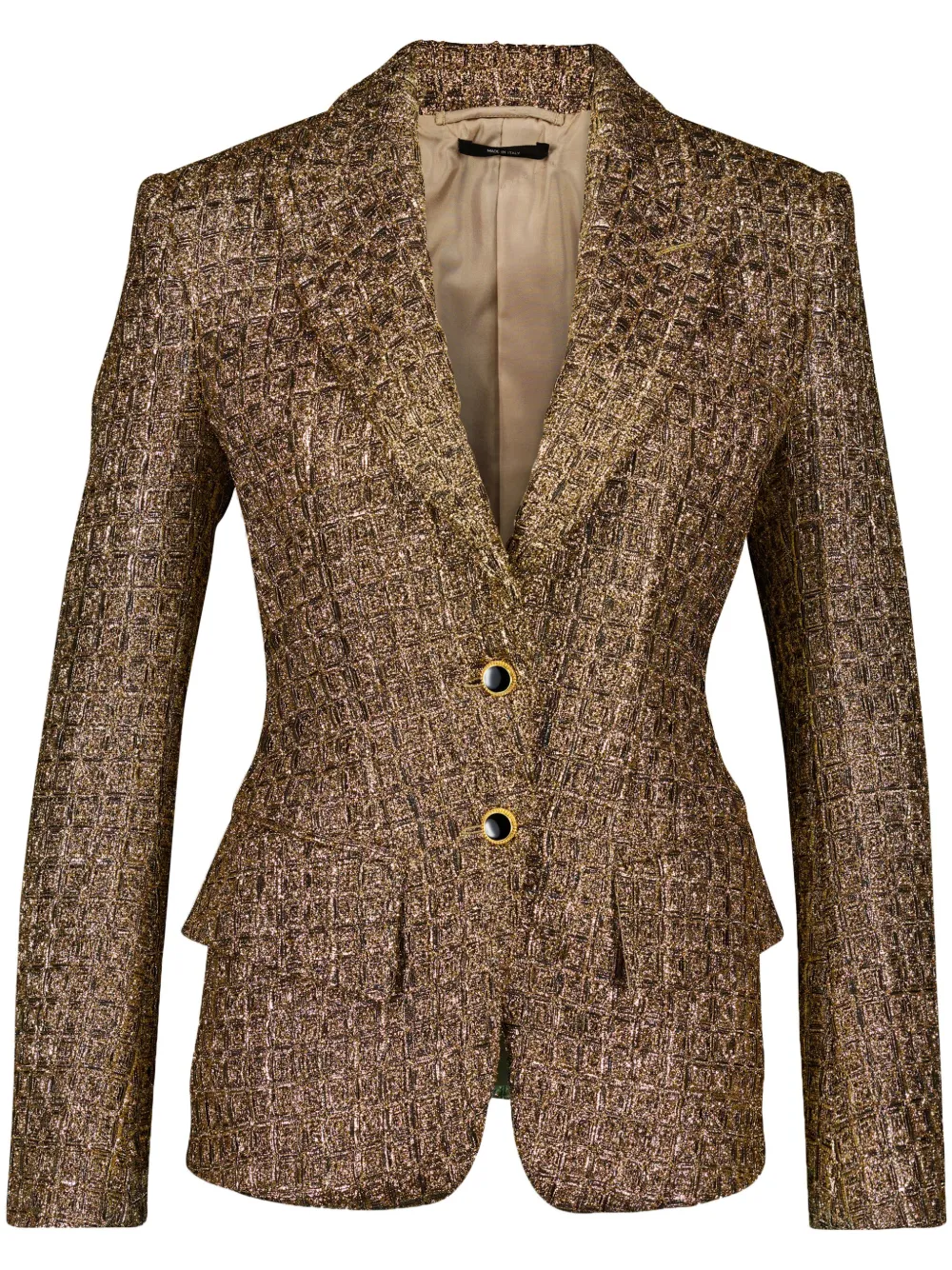 

Однобортный твидовый пиджак TOM FORD, золотой