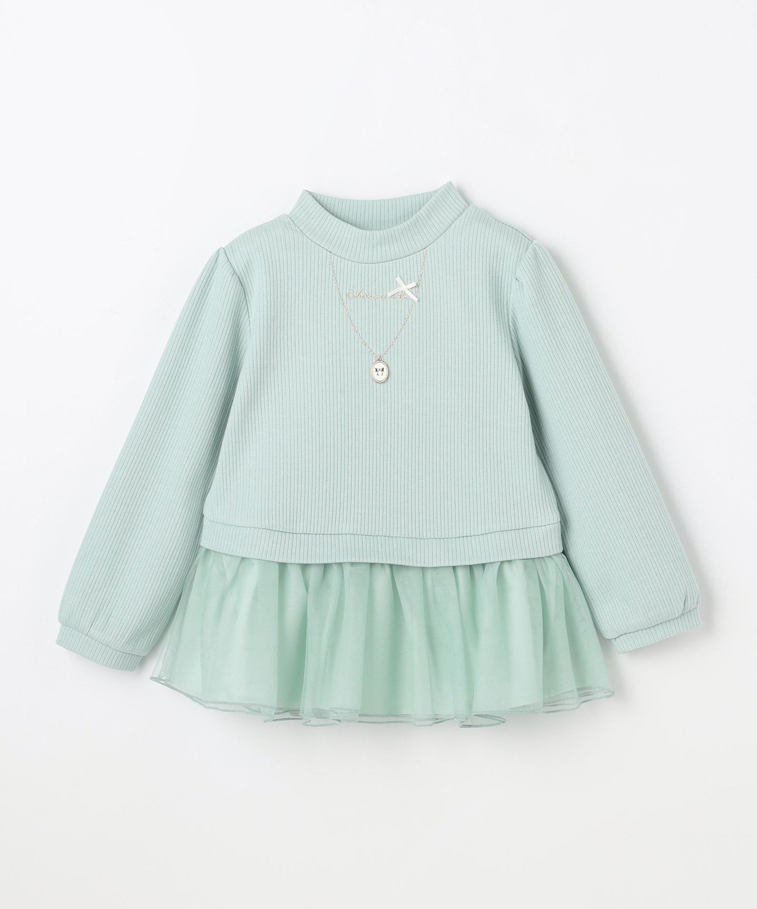 Толстовка с флисовой подкладкой и ожерельем ANY KIDS, Mint [062] — фото 2