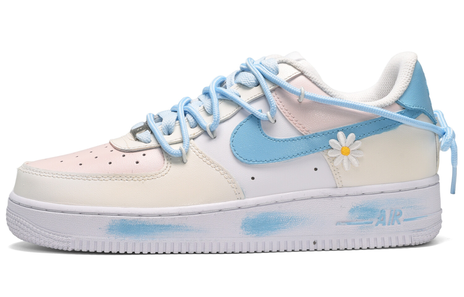

Кроссовки Nike Air Force 1 Skateboard Shoes Women's Low-Top Pink Yellow Blue