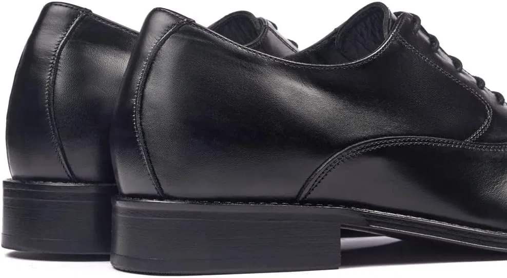Мужские туфли MASALTOS Lift Shoes с невидимым каблуком, увеличивающие рост до 7 см. Модель Derbi, Black — фото 4