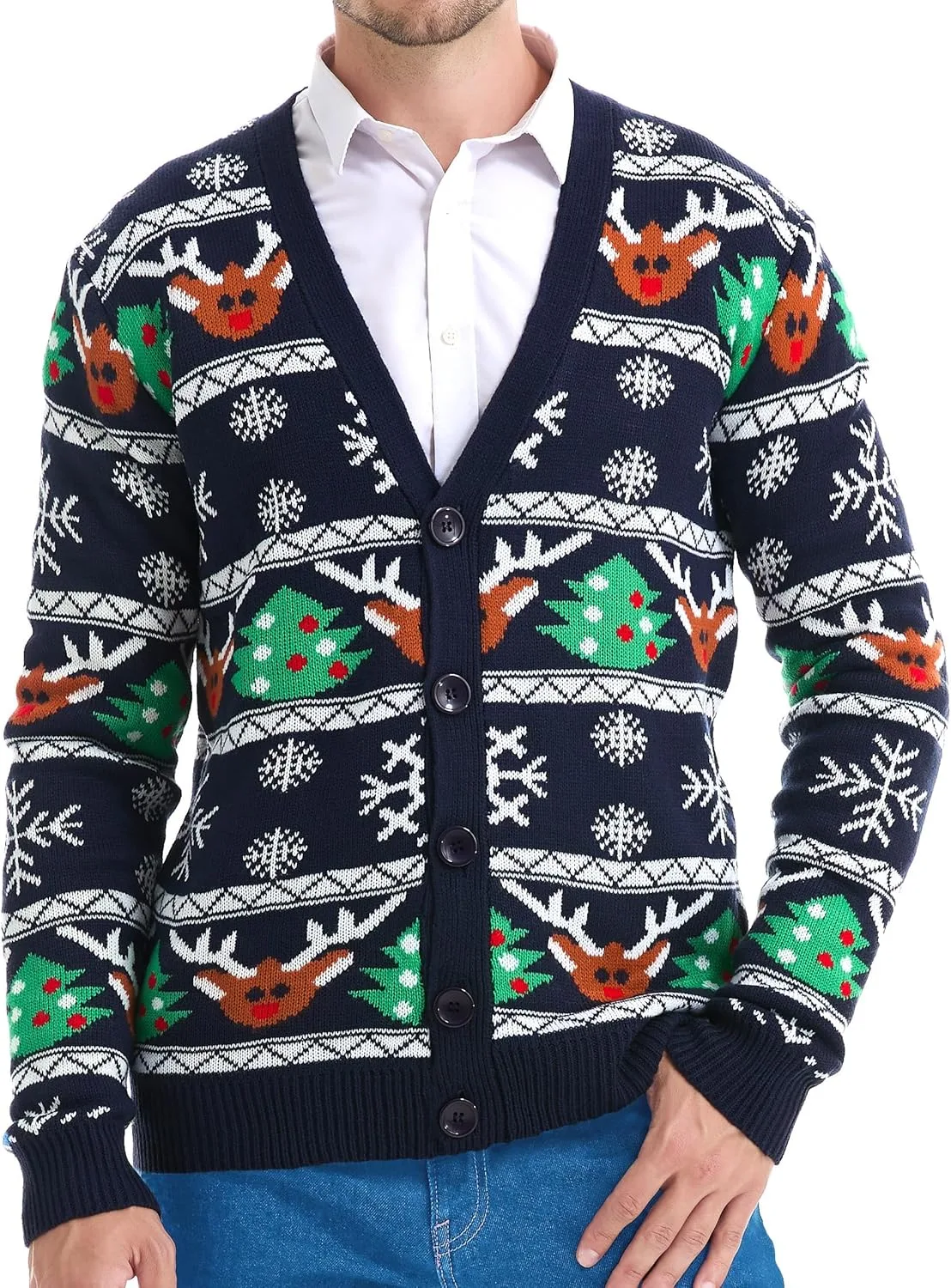 

Свитер мужской с оленями и снежинками *daisysboutique*