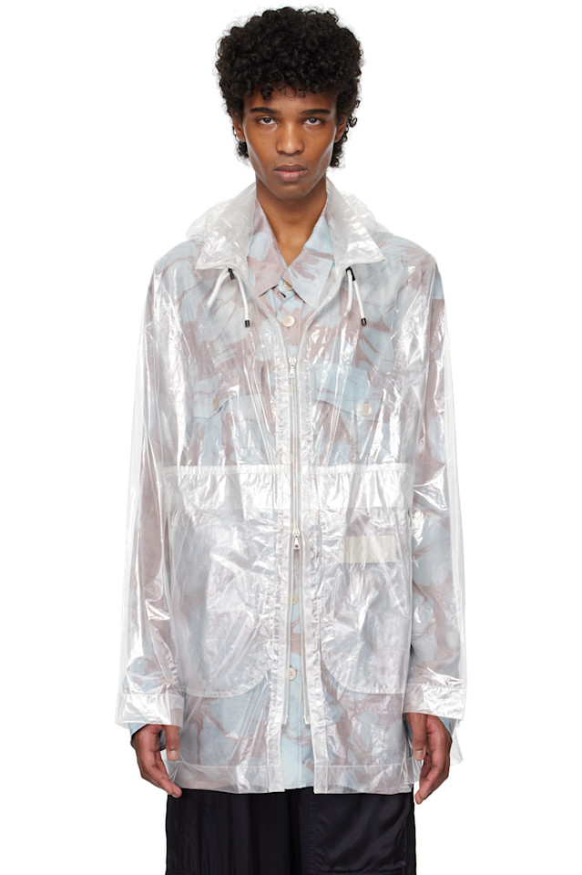 

Прозрачная нейлоновая куртка Dries Van Noten, цвет transparent, Серый, Прозрачная нейлоновая куртка Dries Van Noten, цвет transparent
