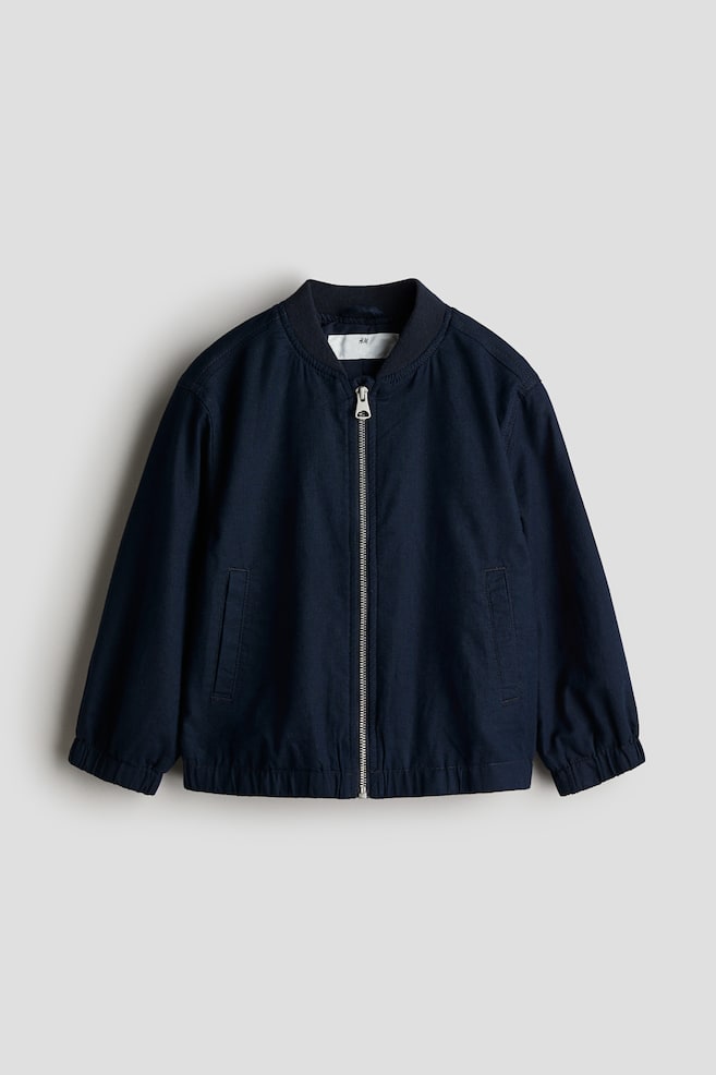 

Пилотная куртка из льняной смеси H&M, синий