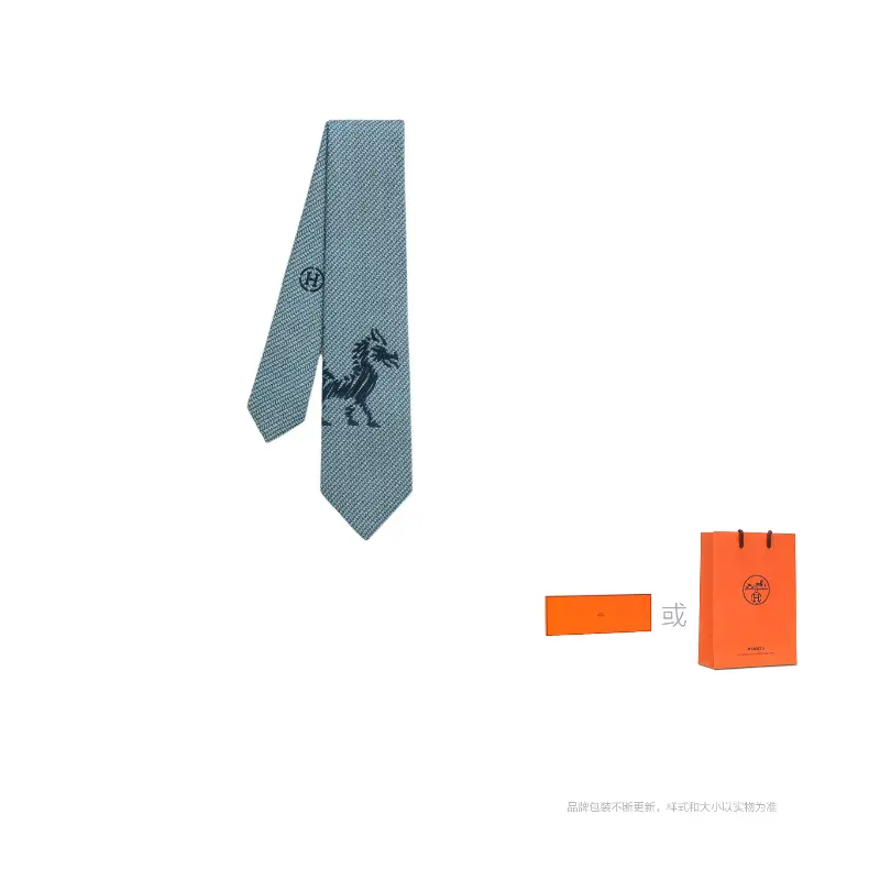 

HERMES Мужской синий галстук из шелка тутового дерева, Blue