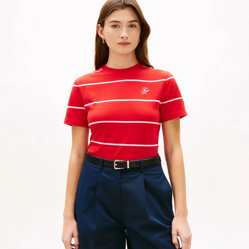 Женская футболка с логотипом Script красного цвета от Tommy Hilfiger Women