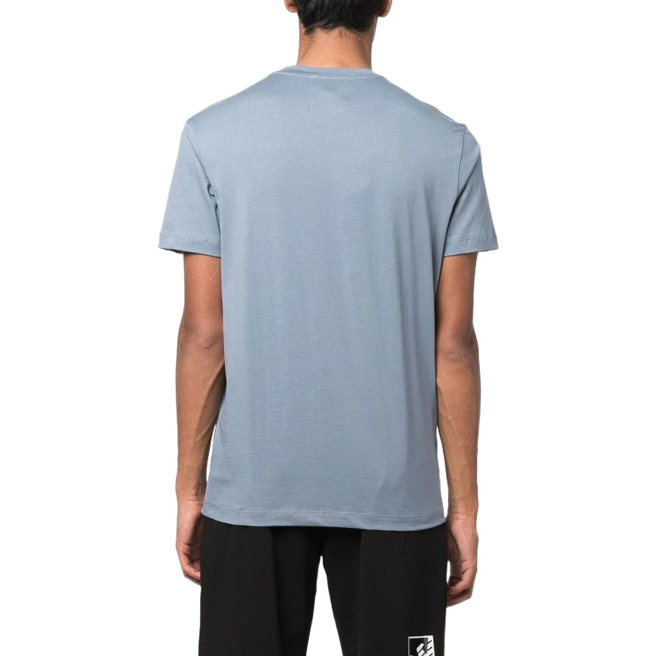 Футболка из пима-джерси с логотипом EMPORIO ARMANI, Haze Blue — фото 4
