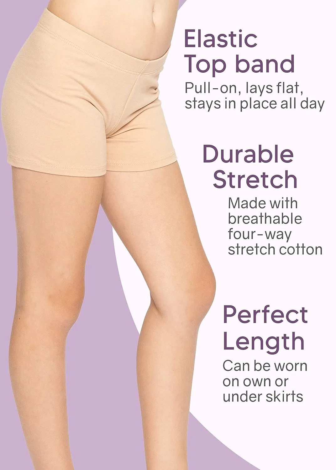 STRETCH IS COMFORT Детские шорты из эластичного хлопка для девочек, черный — фото 4