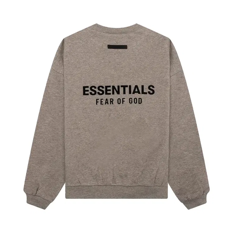 Детская флисовая толстовка с круглым вырезом Fear of God Essentials, серый — фото 2