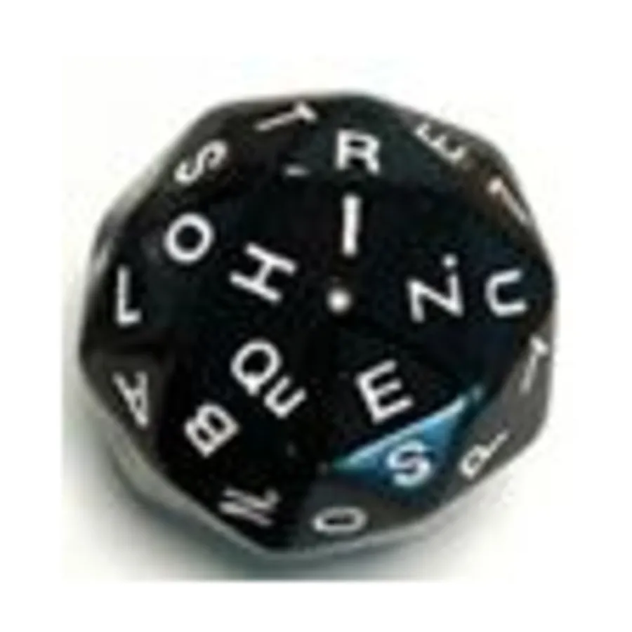 

d60 Alphabet — черный с белым, Unique & Skew Dice (The Dice Lab)