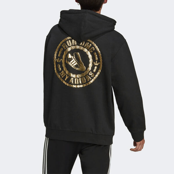 Толстовка adidas originals Run Dmc Contrasting Colors Printing Casual Sports Black, черный — фото 4