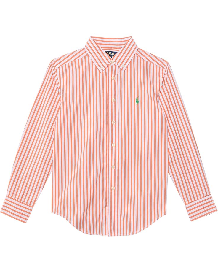 

Рубашка Polo Ralph Lauren Kids Plaid Cotton Poplin Shirt, цвет B6747c Orange/White