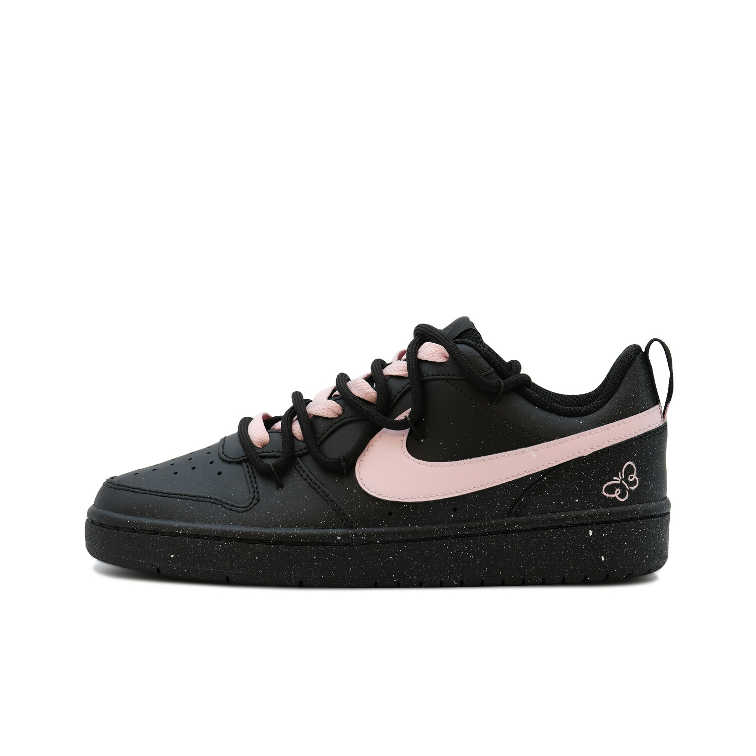 

Кроссовки Nike Court Borough Skateboard Shoes Women's Low-Top Black Pink, черный/розовый