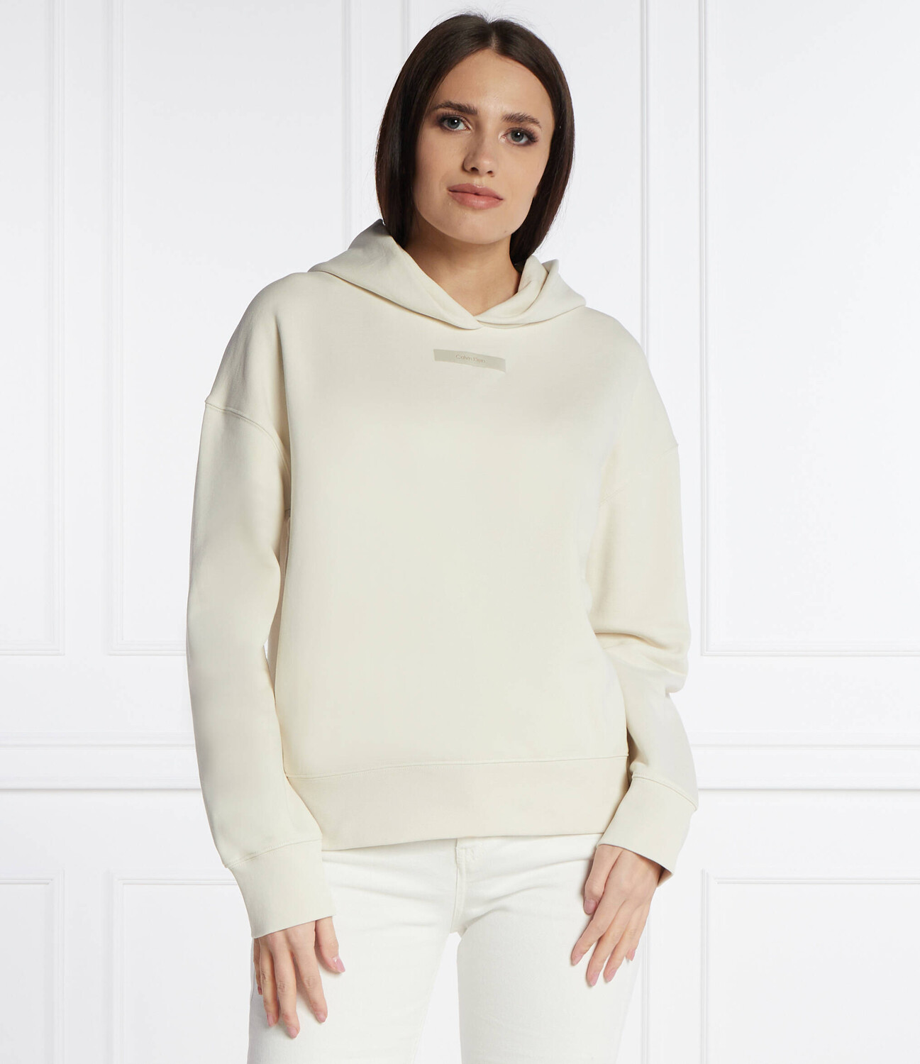 Толстовка Calvin Klein Regular Fit, экрю — фото 3