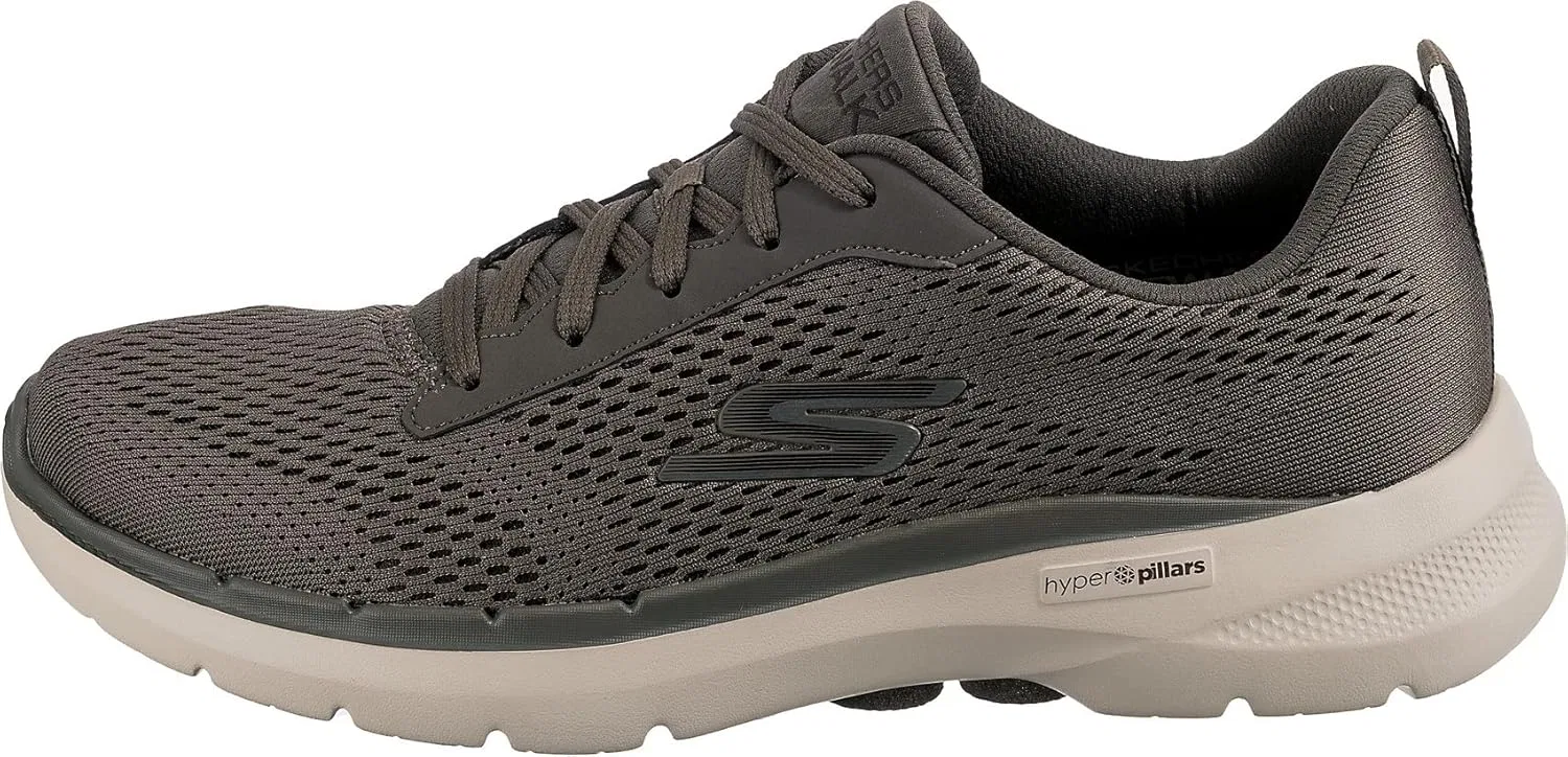 Мужские кроссовки Skechers Go Walk 6 Avalo Street для бега, Taupe Textile Synthetic — фото 2