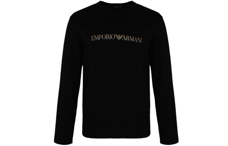 

Logo Side slits Sweater EMPORIO ARMANI, черный