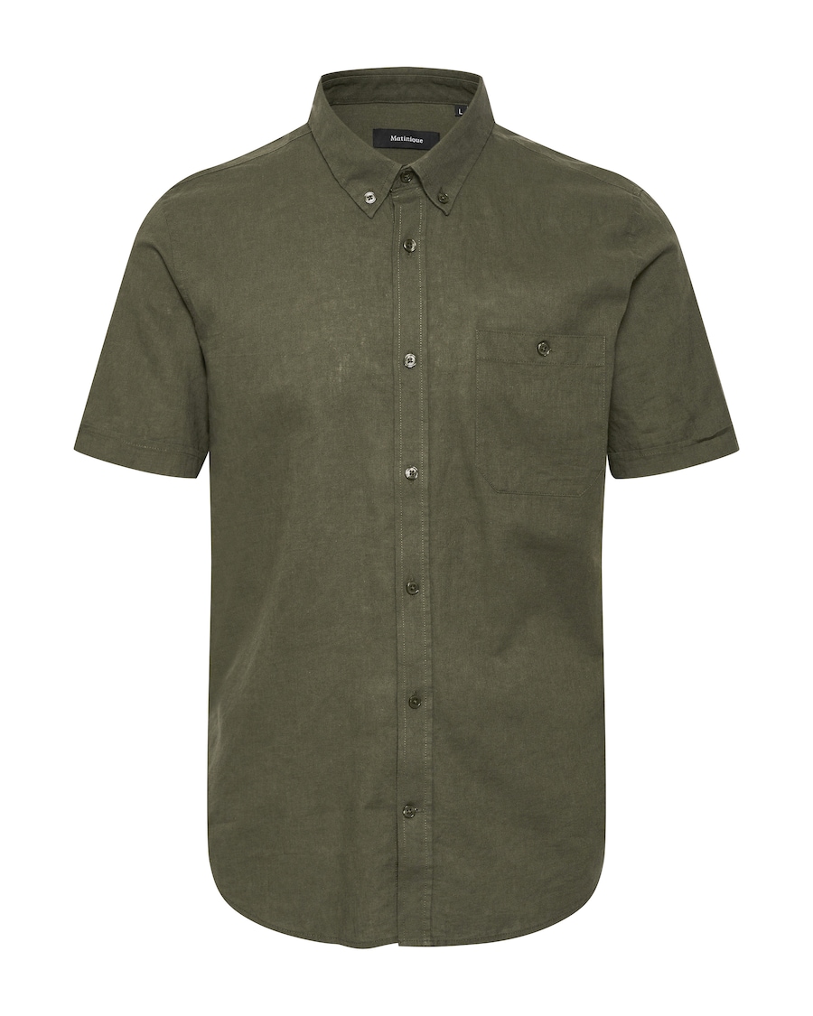 

Рубашка на пуговицах классического кроя Matinique Trostol, оливковый