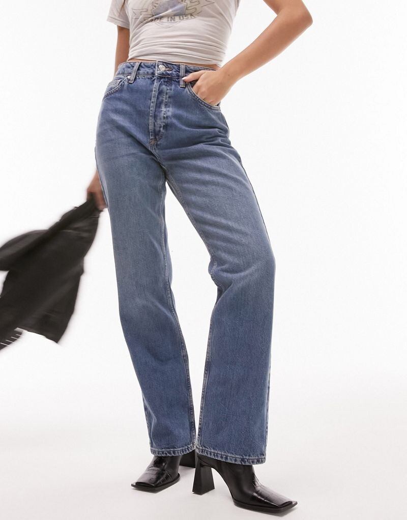 

Синие прямые джинсы Topshop Hourglass Kort