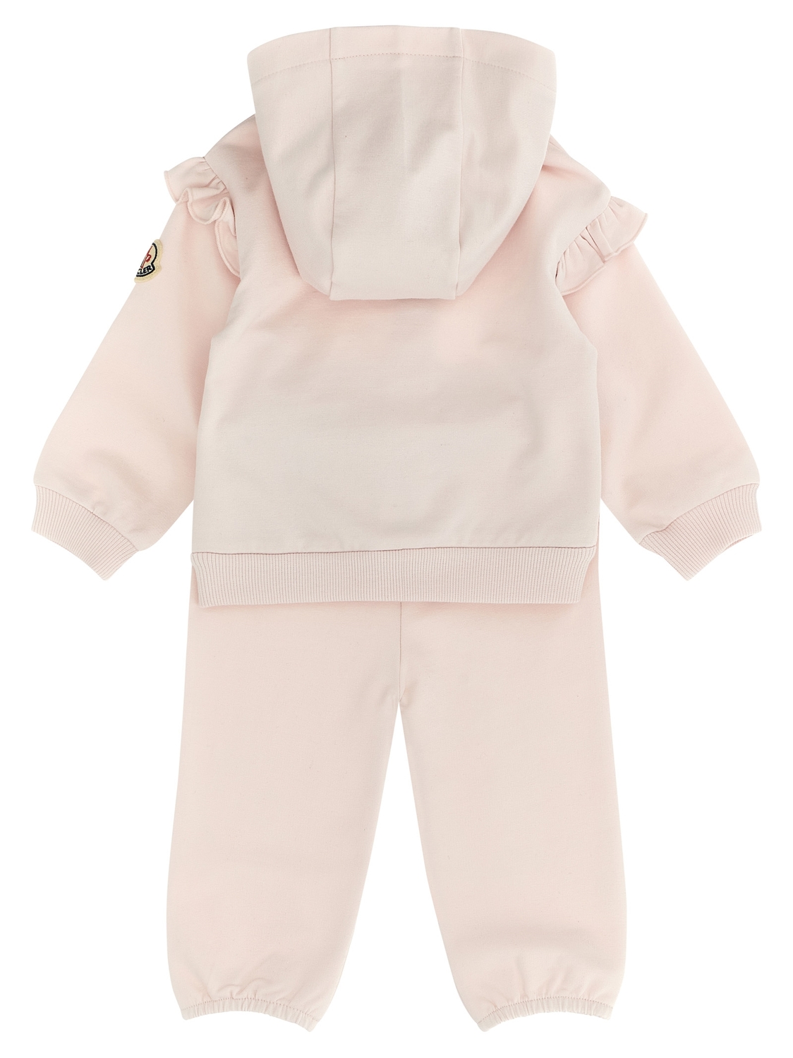 Комплект: худи и джоггеры с оборками Moncler Enfant, розовый — фото 3