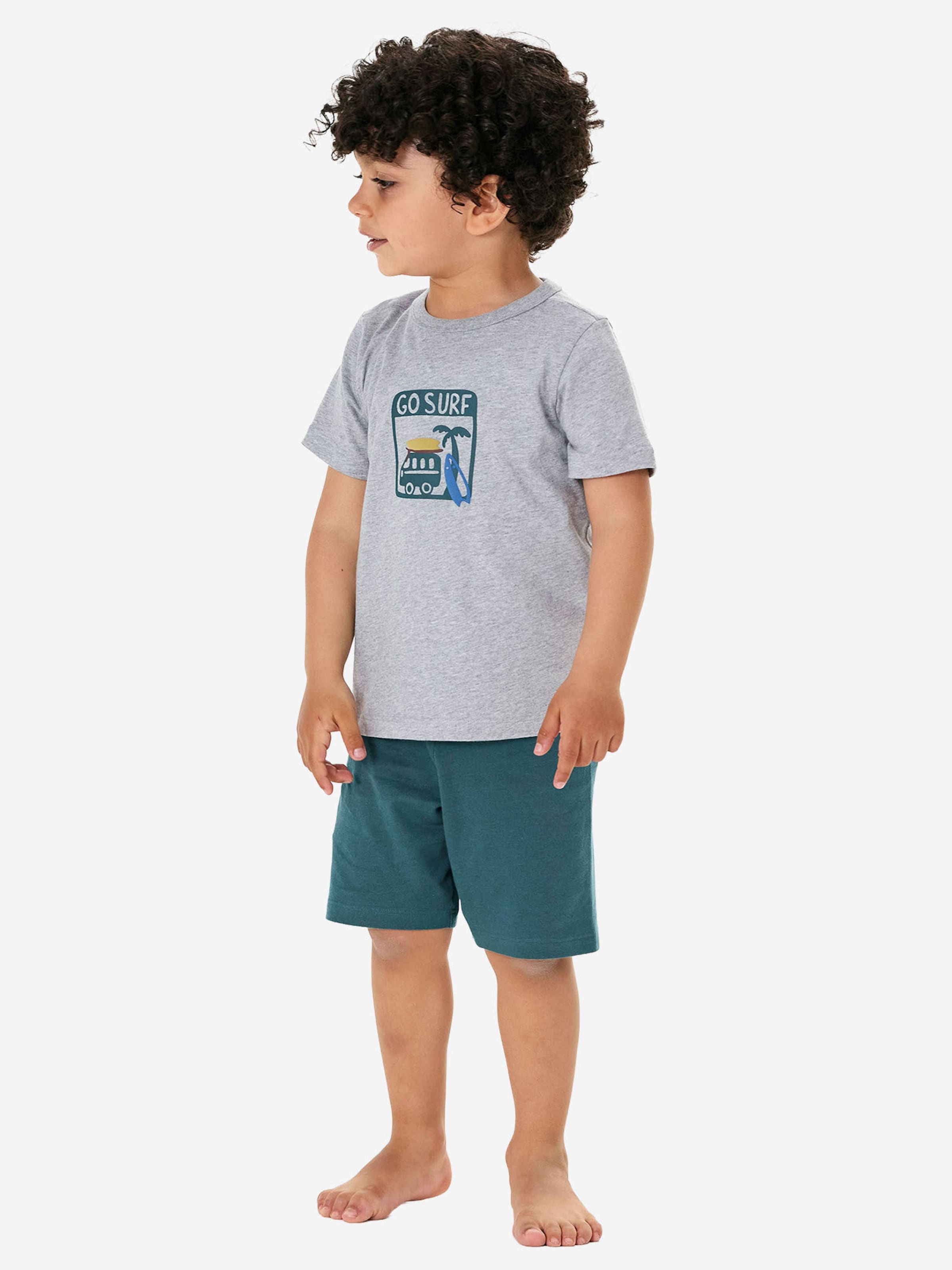 SCHIESSER Пижама 'Kids Nightwear' в крапчатом серо-зеленом цвете — фото 4