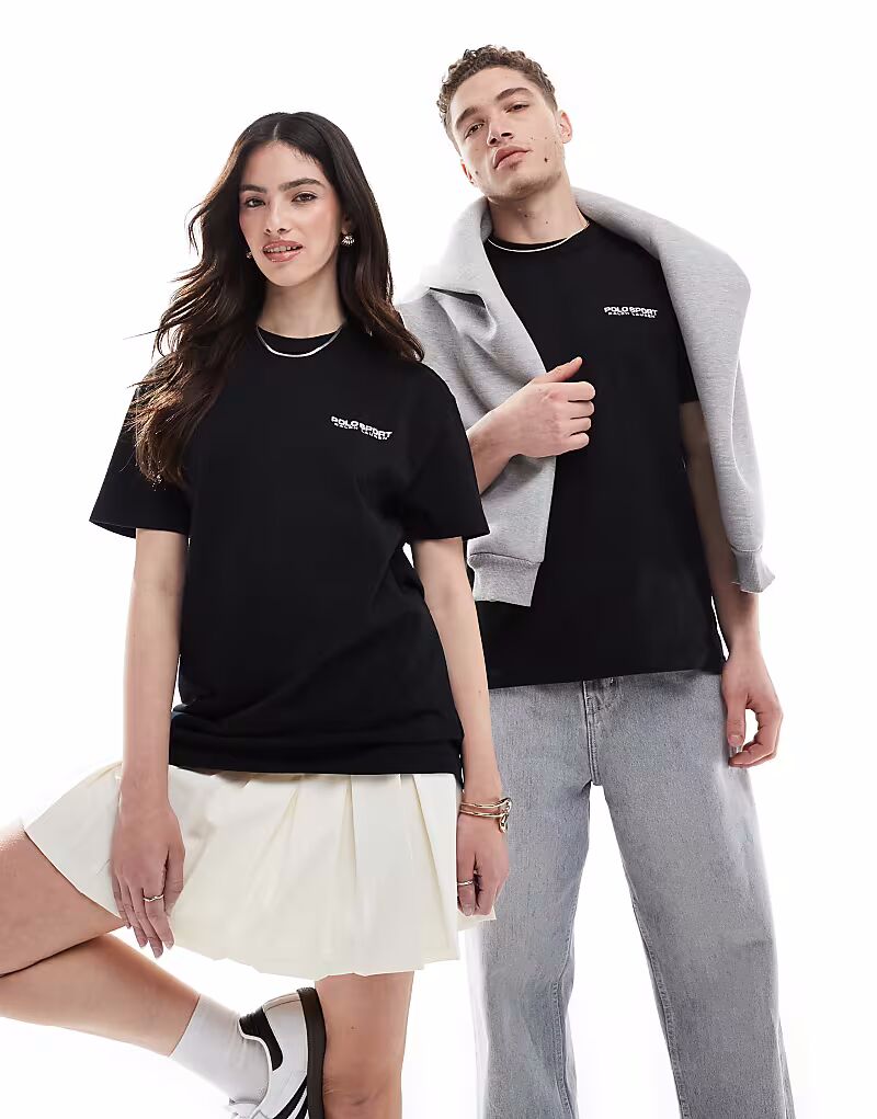 

Футболка Polo Ralph Lauren Sport capsule унисекс с принтом логотипа спереди и сзади, черного цвета