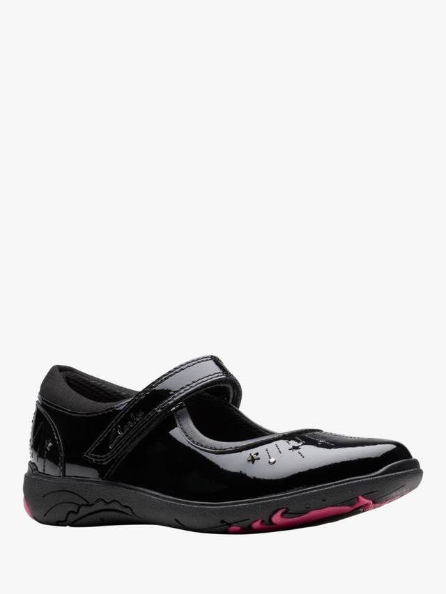 Детские кожаные туфли Relda Wish Clarks, Black Patent — фото 4