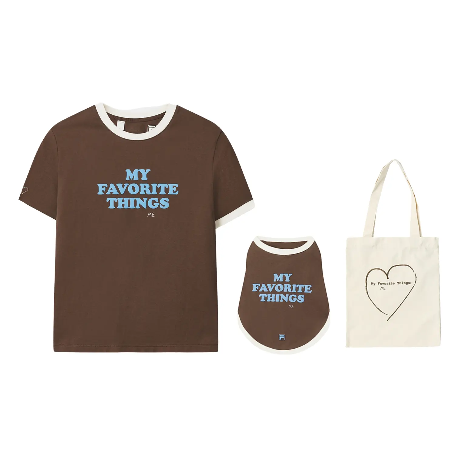 

Футболка Han Shuxi Collaboration Collection ORIGINALE, женский набор из 3 штук FILA, Dried Milk Umber-Bn