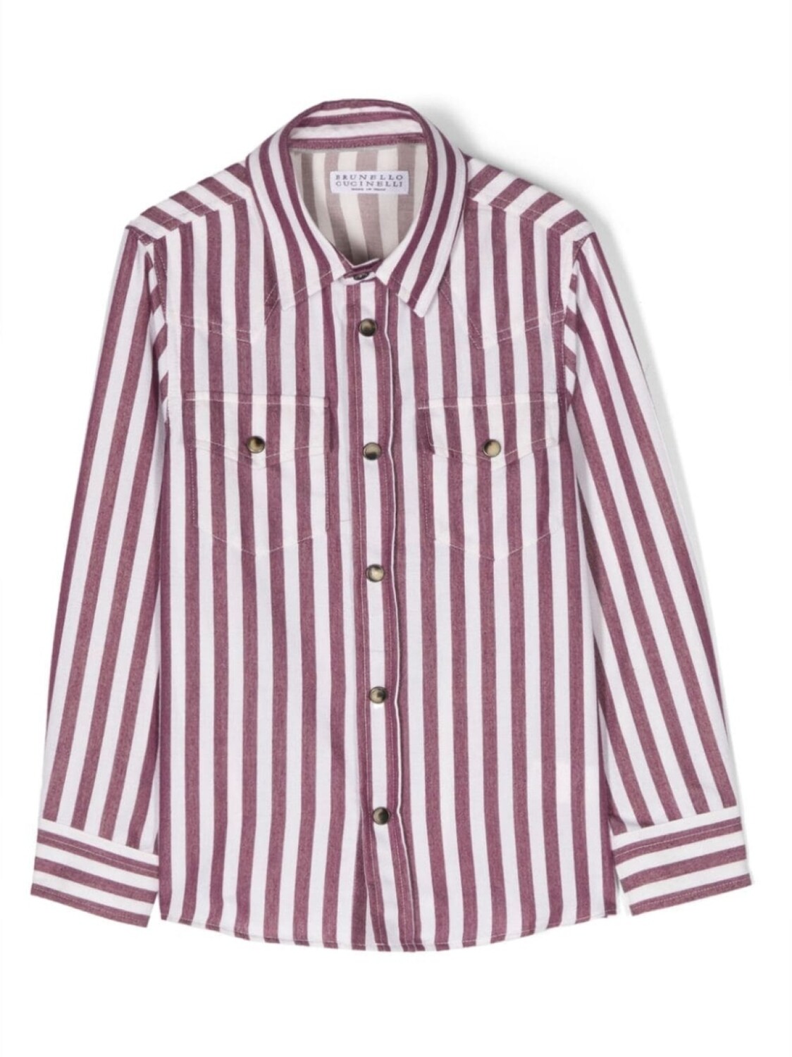 

Brunello Cucinelli Kids рубашка в полоску, красный