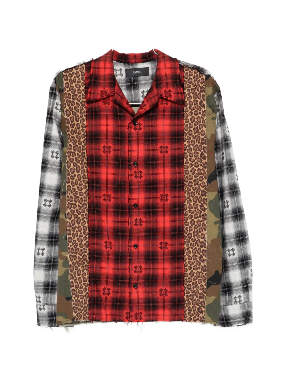 

Сорочка в стиле пэчворк с нашивками MA Quad Amiri, красный