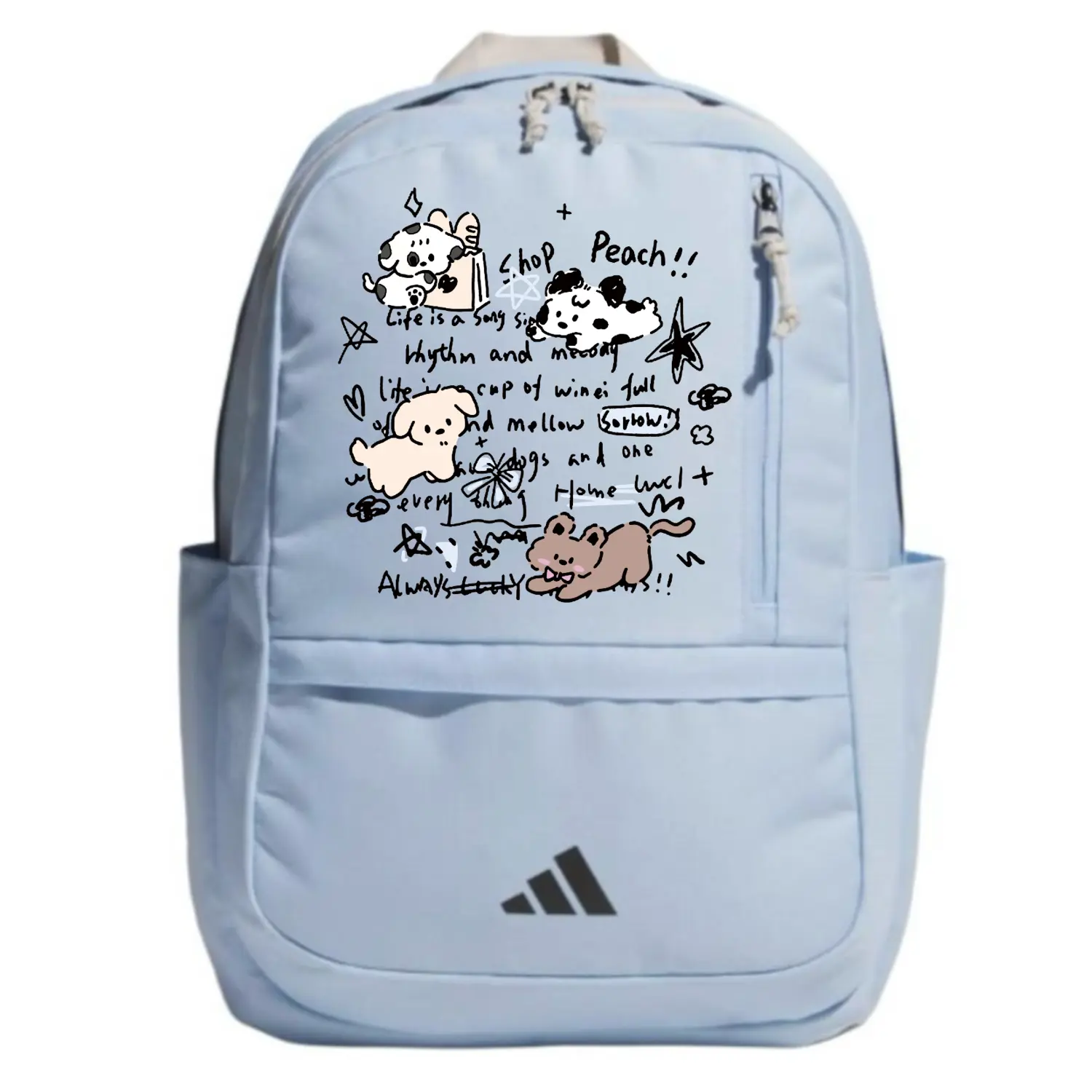 

Adidas Тканевый рюкзак унисекс глянцевый синий, Four small dogs