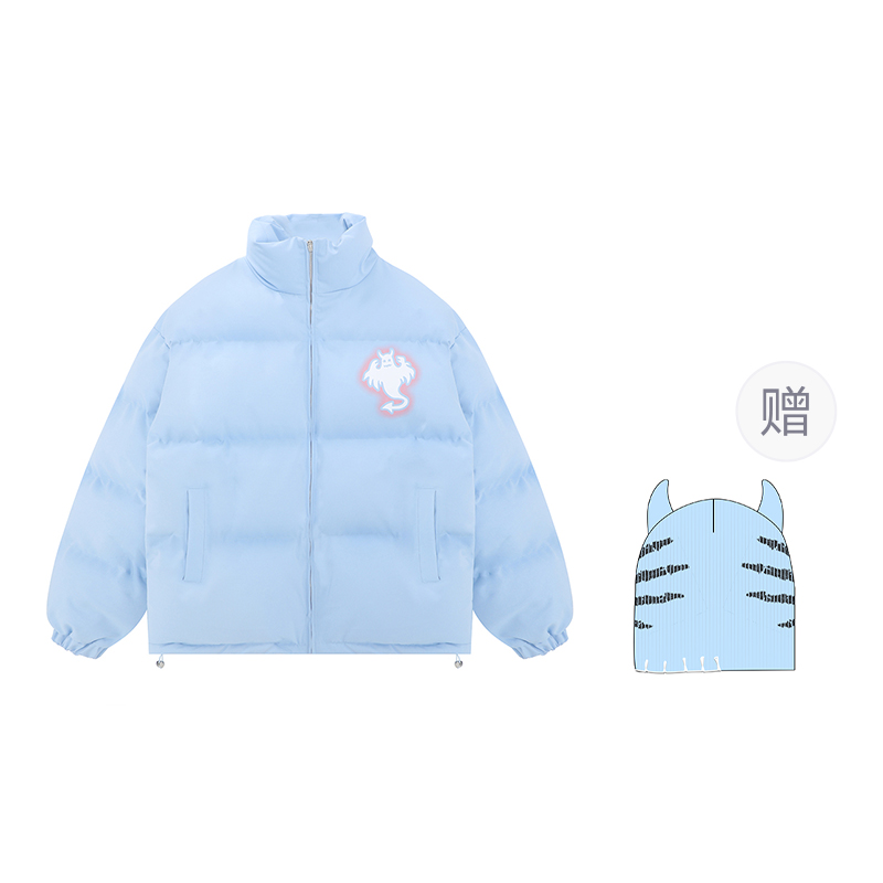 

Термоутепленная пуховая куртка Ghost Demon с воротником стойкой и световым эффектом, унисекс LBPC, синий