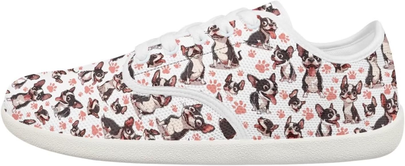 

Женские и мужские кроссовки Forchrinse Blue Galaxy с принтом кошки, широкие, минималистичные, для трейлового бега, низкие, Boston Terrier