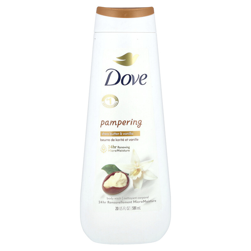 

Dove, нежный гель для душа, бережный уход, масло ши и ваниль, 650 мл (22 жидк. унции)